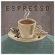"Coffee and Co III Teal and Gray" Digital Paper Print by Janelle Penner, 26"x26"