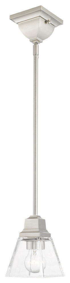 Livex Lighting Mission 1 Light Brushed Nickel Mini Pendant