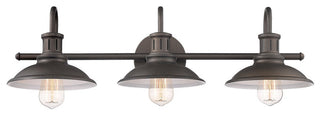 3 Light Rustic Bathroom Fixture in Oiled Bronze