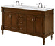 Home Living 60" Single Bathroom Vanity, Walnut With Engineered Marble Top