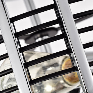 CHLOE Lighting IRONCLAD Industrial 3-Light Chrome Semi-Flush Fixture