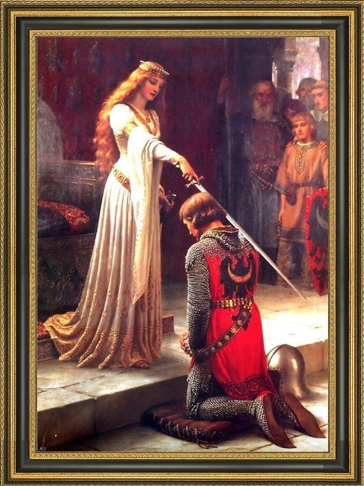 Edmund Blair Leighton Accolade Framed Premium Canvas Print, 16"x24"