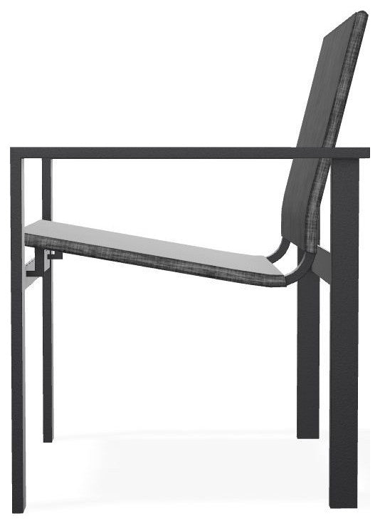 Tribeca Sling Outdoor Stackable Armchair, Augustine Shadow/Black