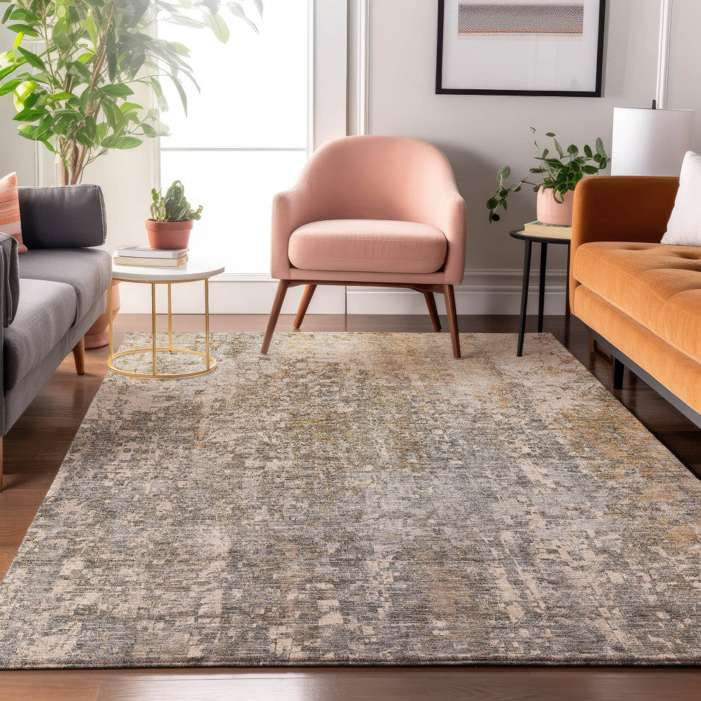 Premium Machine Washable Mayfield AMF581 Beige 3' x 5' Rug