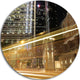 Traffic And Urban Life At Night, Cityscape Round Wall Art, 23"