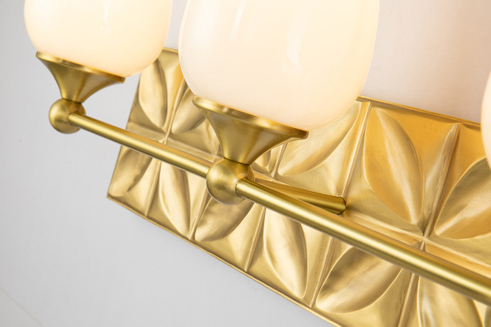 Epsilon 3 Light Bath Vanity Light, Aged Brass