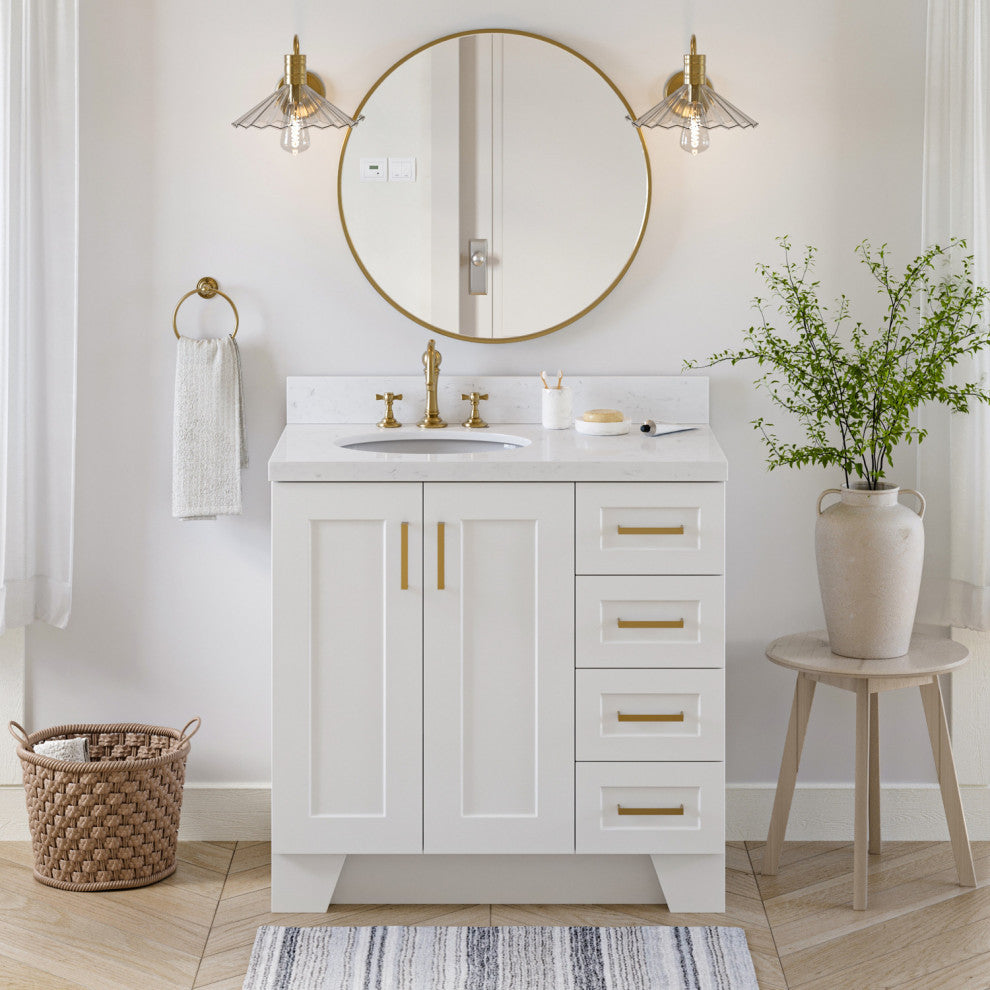 Ariel Taylor 36" Left Offset Single Oval Sink Bathroom Vanity