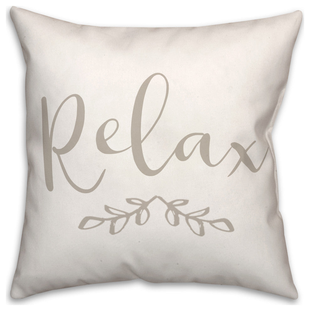Relax on White 18x18 Indoor/Outdoor Pillow