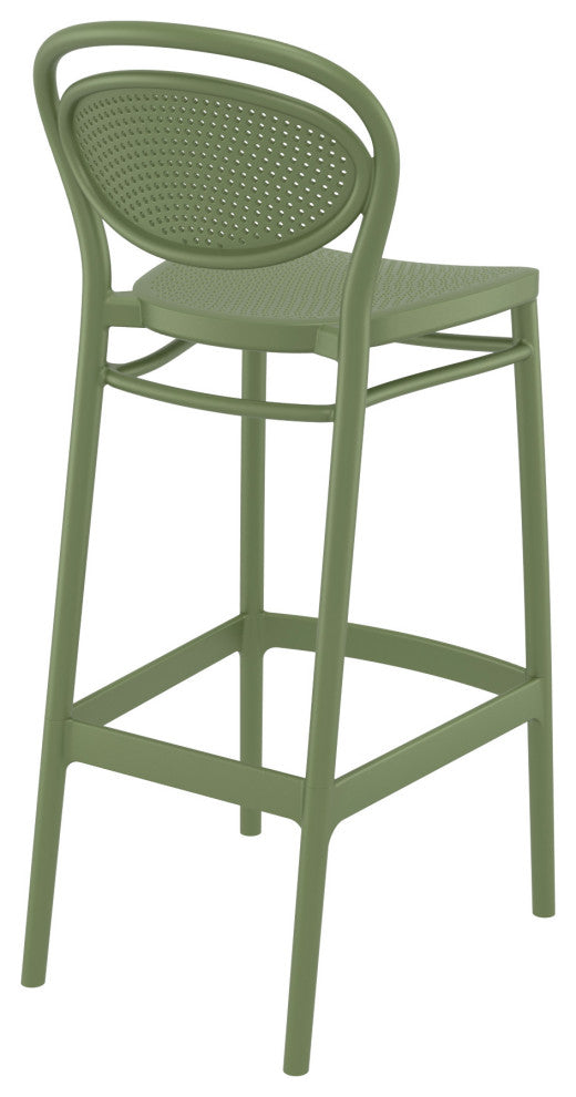 Marcel Bar Stool, Set of 2, Olive Green