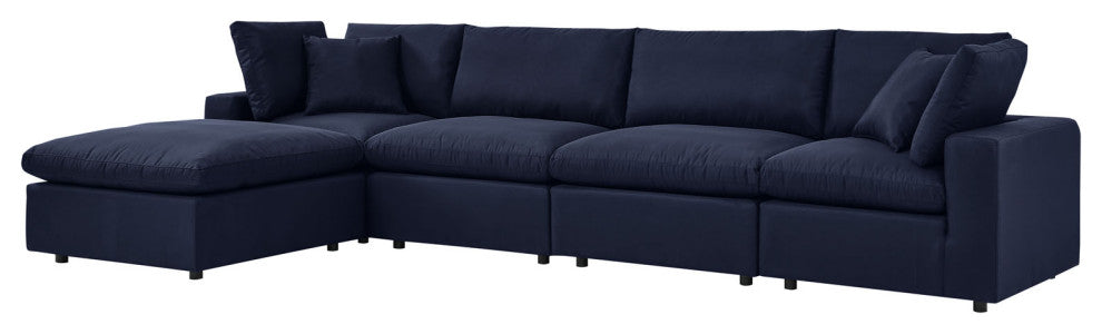 Modular Lounge Sectional Deep Sofa Set, Blue Navy, Modern, Outdoor Hospitality