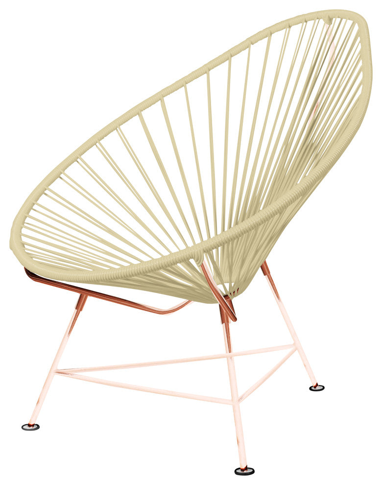 Junior Indoor/Outdoor Handmade Acapulco Chair, Ivory Weave, Copper Frame