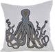 Gray Throw Pillow Covers 16"x16" Decorative Cushion Cover Cotton, Gray Squid