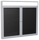 Ghent 36"x48" 2-Dr Silver Aluminum Headliner Vinyl Letterboard - Black