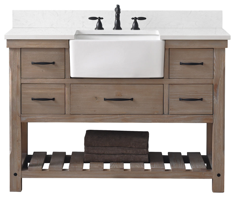 Wesley 48" Bathroom Vanity, Weathered Natural