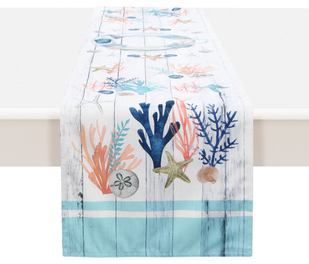 Laural Home Coastal Reef 13" X 72" Table Runner