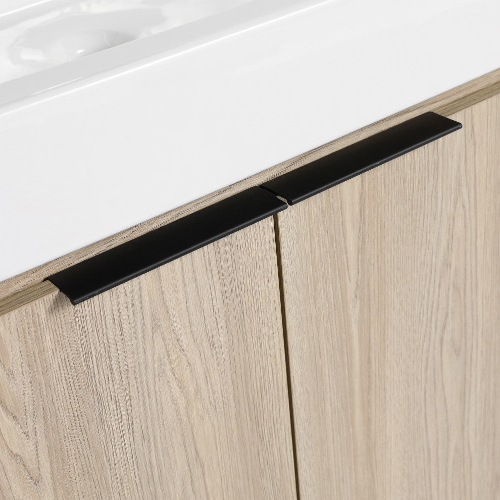 24" Plywood Freestanding Bath Vanity Set, Integrated Ceramic Sink