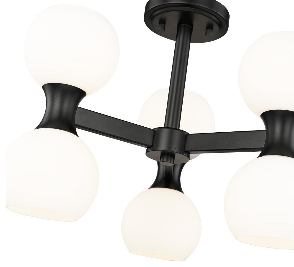Z-LITE 6-Light Semi Flush, Matte Black