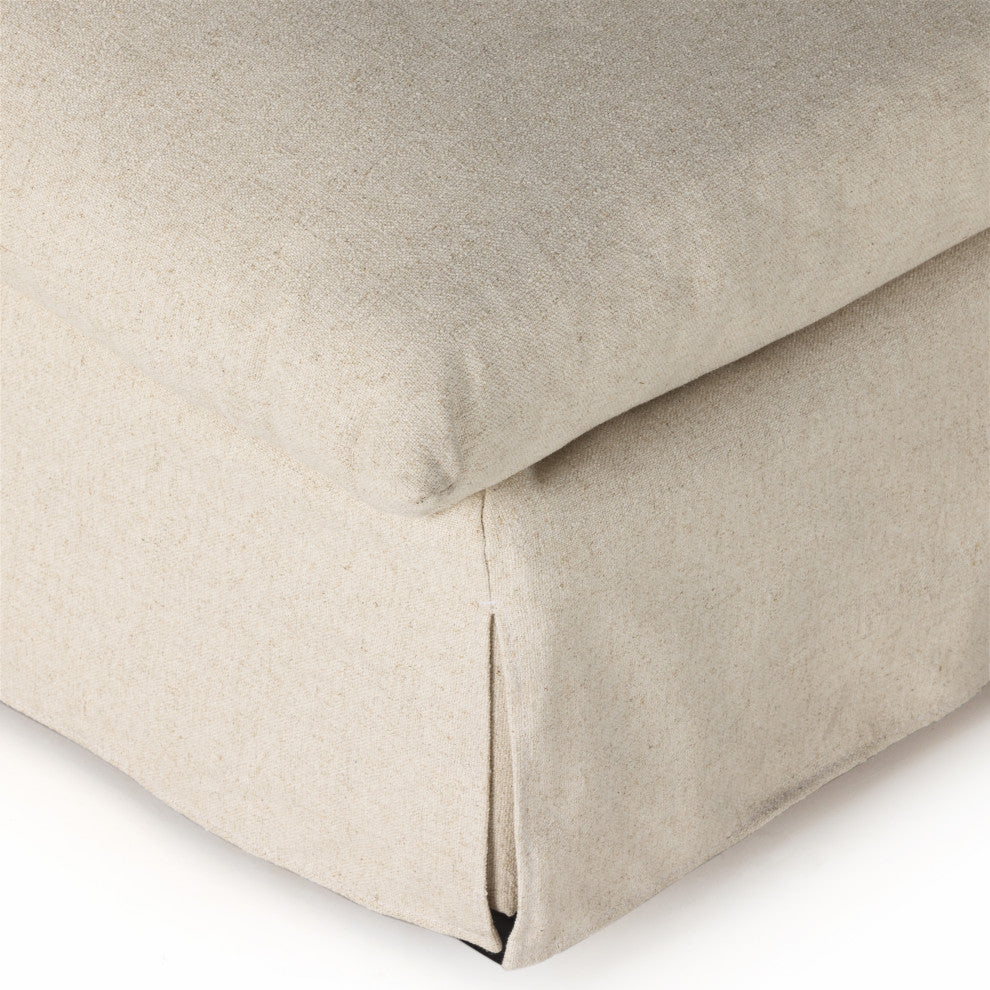 Grant Slipcover Armless Sofa-94"-Natural