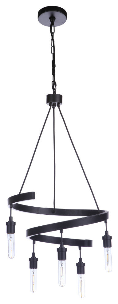 Tranquil Chandelier 5  Light  Flat Black