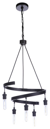 Tranquil Chandelier 5  Light  Flat Black