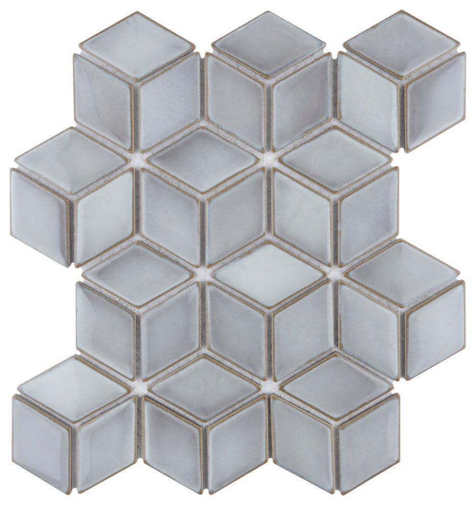 Hudson Rhombus Grey Eye Porcelain Floor and Wall Tile