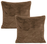 Solid Faux Fur Pillow Shell 2 Piece Set, Otter