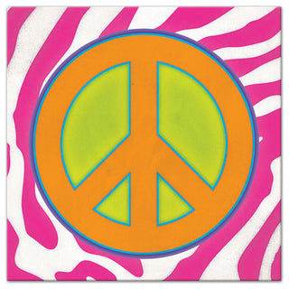 Bright Peace Sign 12x12 Canvas Wall Art