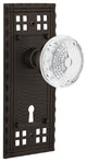 Craftsman Plate Single Dummy, Keyhole Crystal Meadows Knob, Oil-Rubbed Bronze