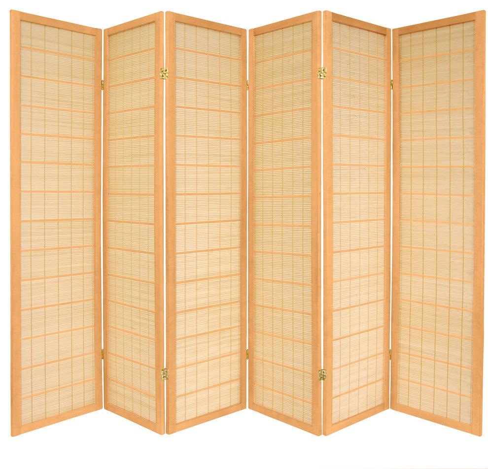 6' Tall Kimura Shoji Screen, 6 Panel, Natural