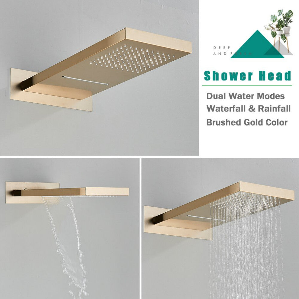 Wall Mounted Waterfall Rainfall Shower Head System