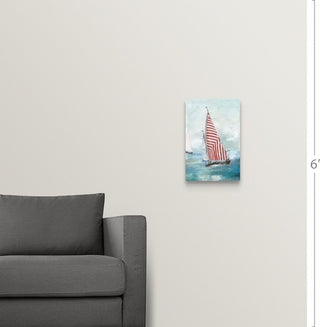 "Red sails" Wrapped Canvas Art Print, 12"x18"x1.5"