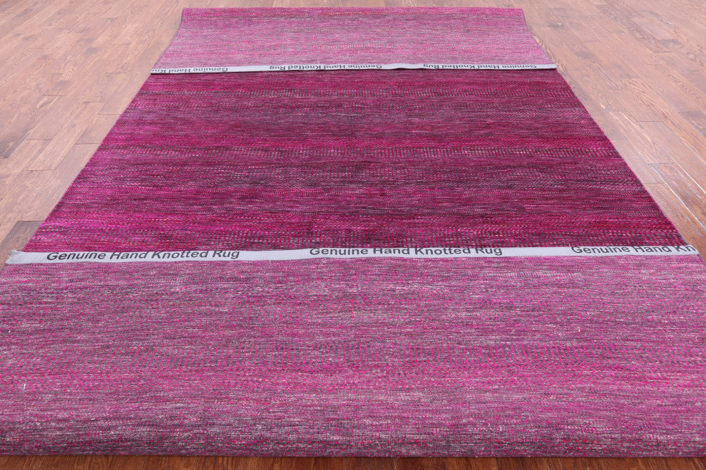 Hand-Knotted Super Savannah Gabbeh Wool and Silk Rug 8' 0" X 16' 3" Q6071