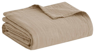 Clean Spaces Gauze 100% Cotton Lightweight Blanket, Tan