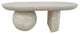 38" Coffee Table Oblong Mango Wood Top With a Modern Ball Leg Washed White