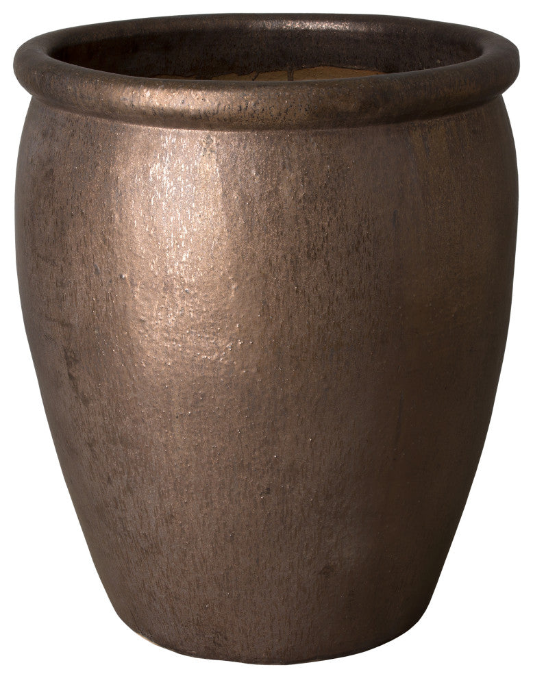 Round Pot Large, Metallic 29x33