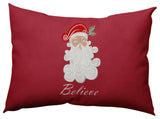 Believe in Santa Decorative Throw Pillow, Muted Red, 14"x20"