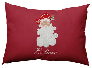 Believe in Santa Decorative Throw Pillow, Muted Red, 14"x20"