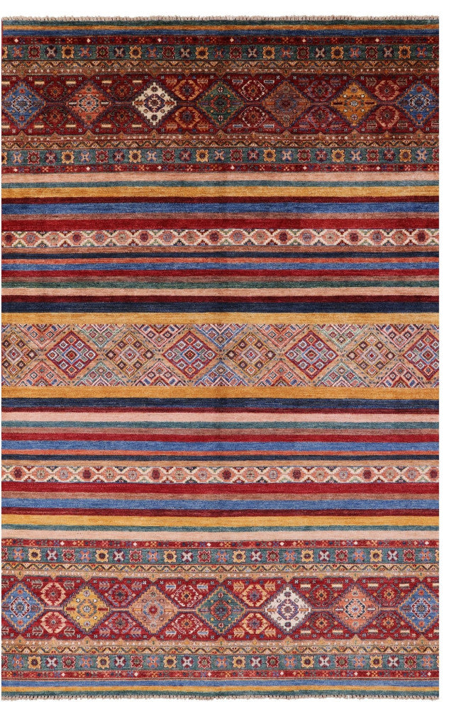 6' 9" X 10' 1" Khorjin Super Kazak Hand Knotted Rug Q10753