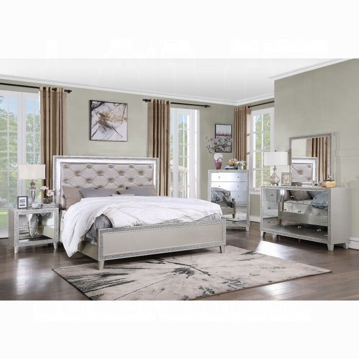 ACME Sliverfluff Eastern King Bed, PU and Champagne