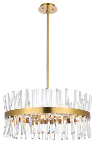 Elegant Lighting 6200D25 Serephina 14 Light 25"W Crystal Drum - Black