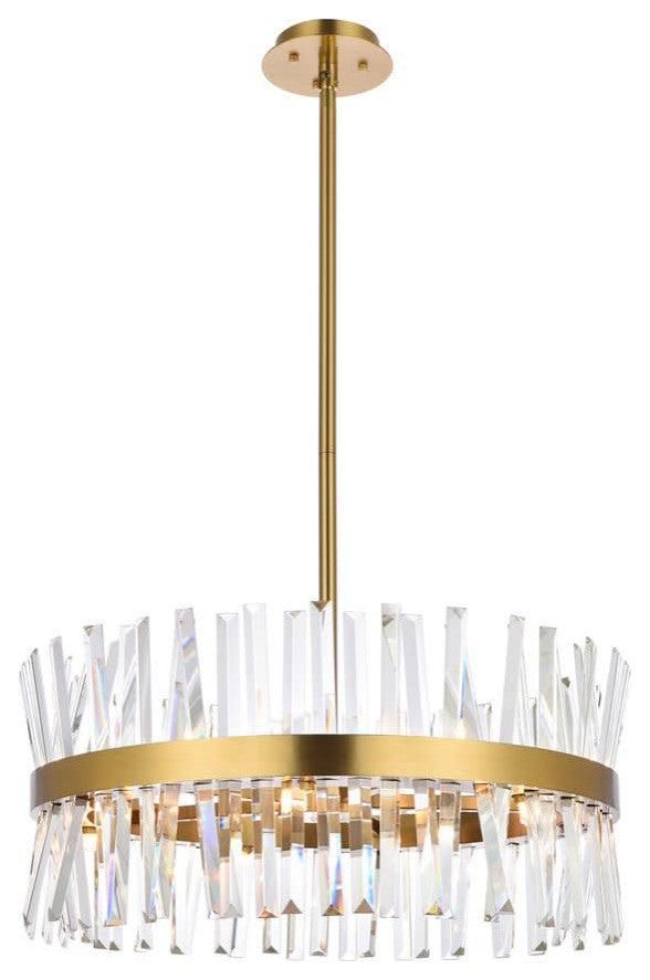 Elegant Lighting 6200D25 Serephina 14 Light 25"W Crystal Drum - Black