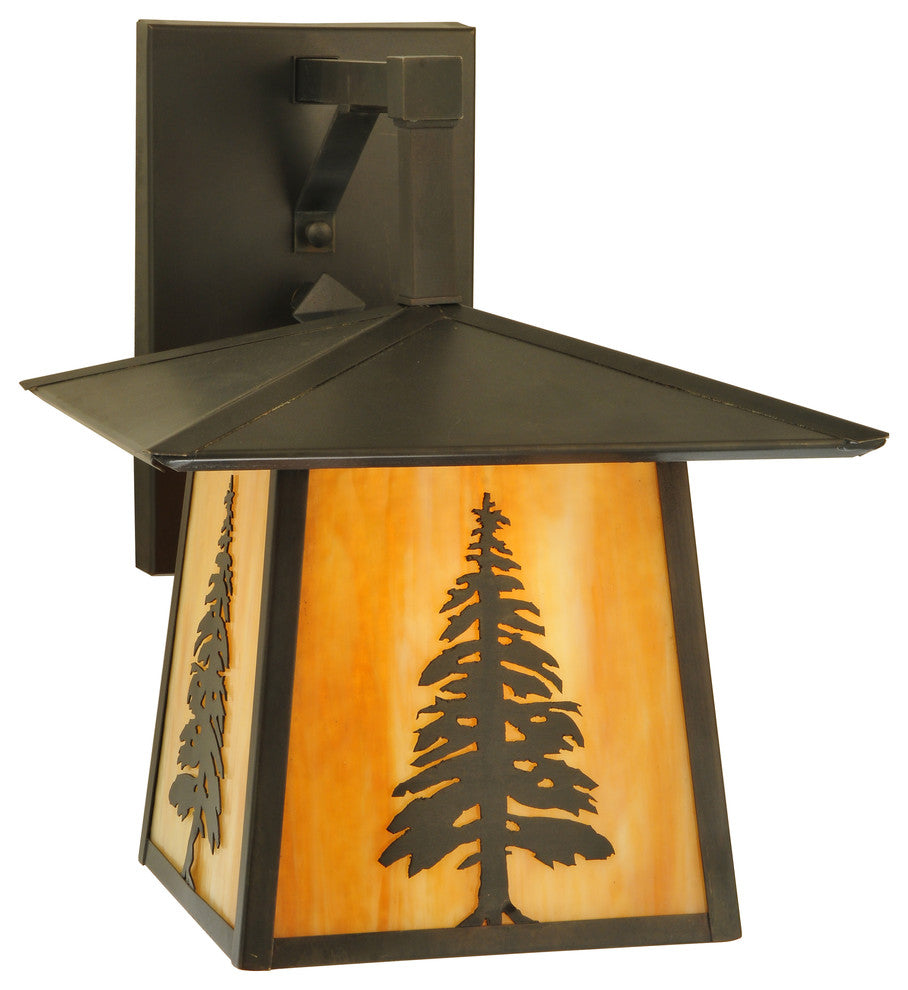 12 Wide Stillwater Tall Pine Straight Arm Wall Sconce