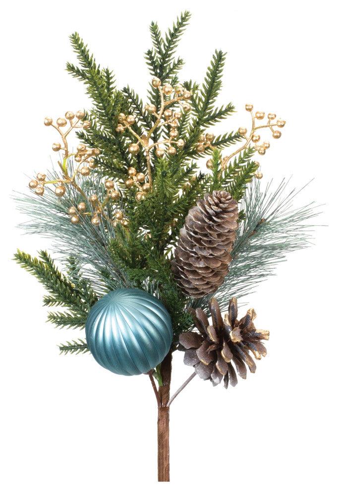 Pine Spray With Ornament, Set of 2