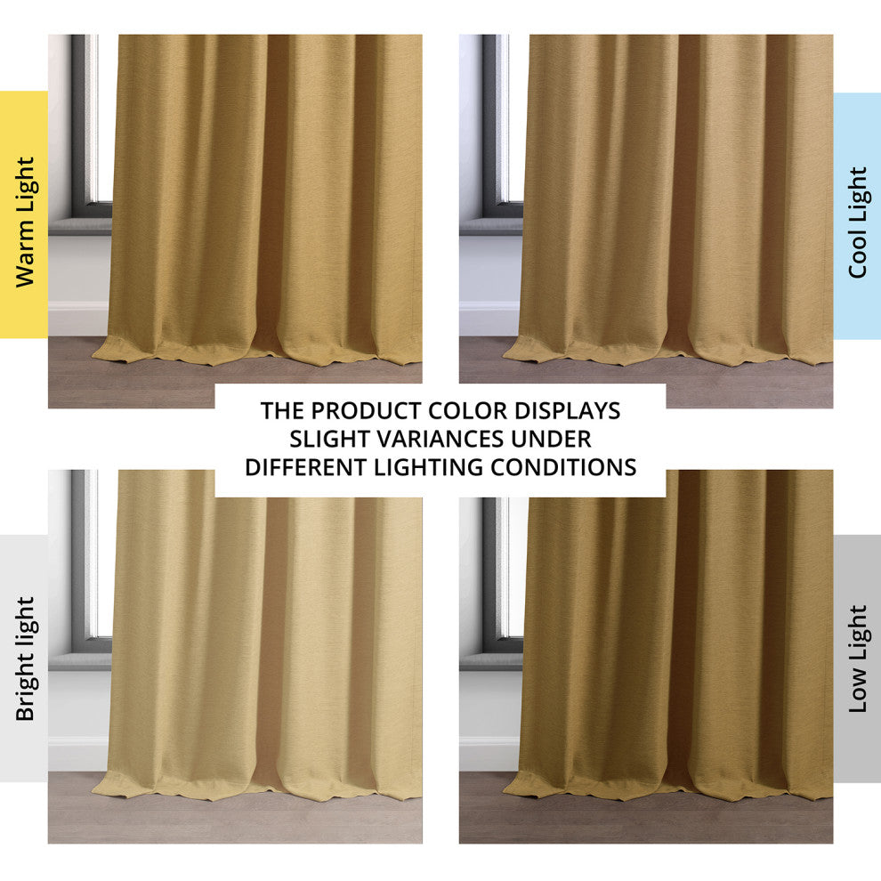 Bellino Blackout Room Darkening Curtain Single Panel, Trinket Gold, 50"x96"