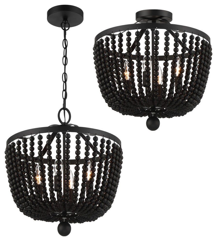 Crystorama Lighting Group 604 Rylee 4 Light 17"W Crystal Pendant - Matte White