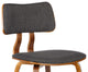 Mick Dining Chair, Walnut Wood and Charcoal Fabric
