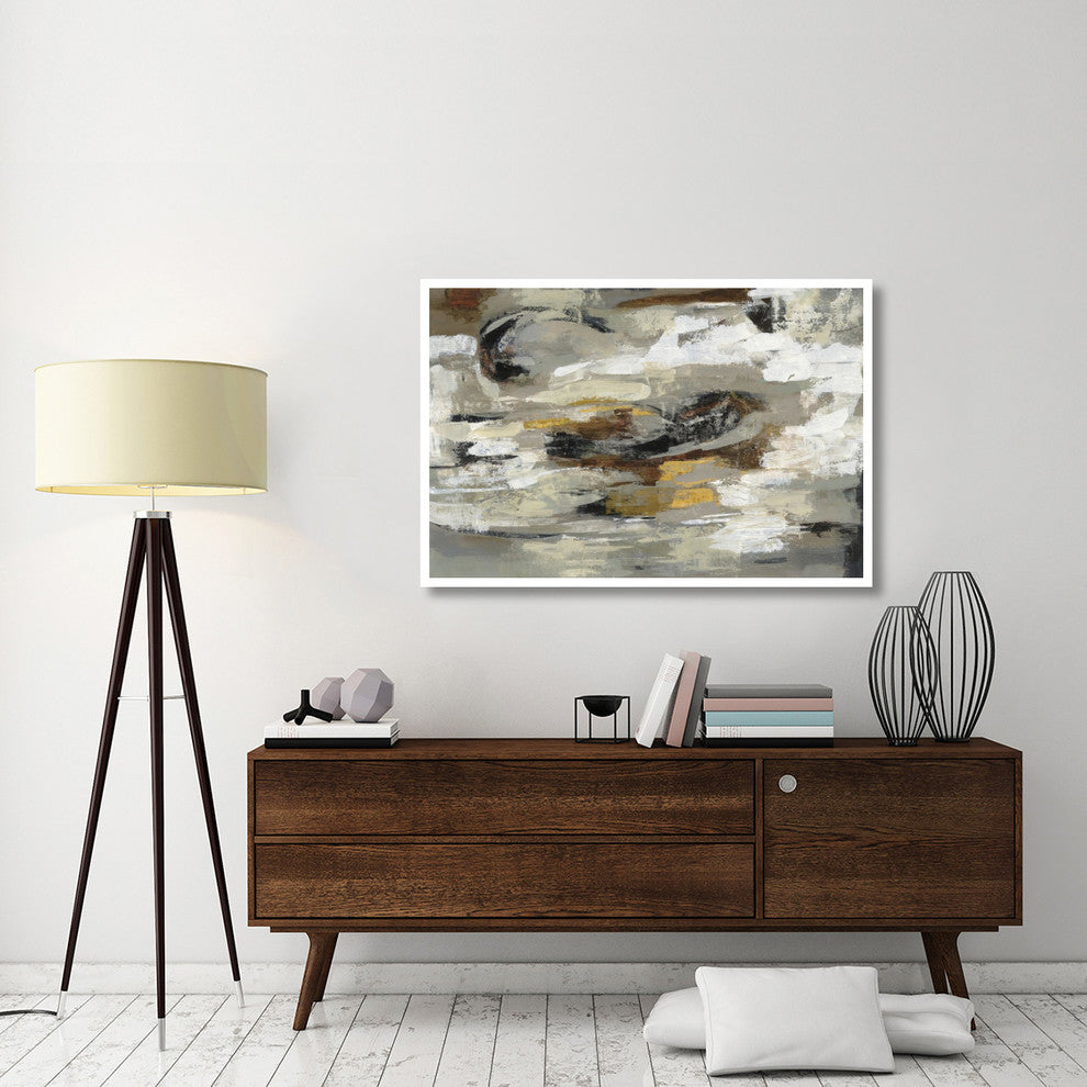"Neutral Abstract Gray" Digital Paper Print by Silvia Vassileva, 50"x34"