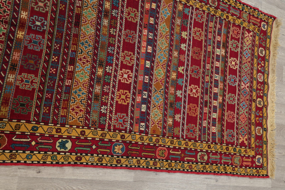 Kilim Oriental Traditional Hand-Knotted Persian Area Rug Wool, 6'5"x3'10