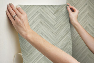 Hermosa Herringbone Brown Peel and Stick Wallpaper
