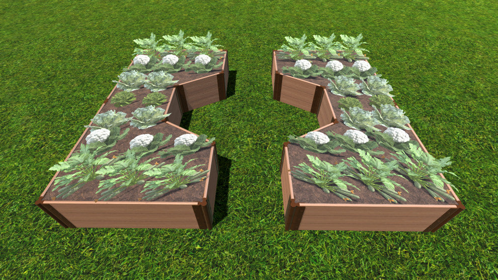 Classic Sienna Walk-Through Hexagon Center Path' 8'x10'x16.5" Raised Garden